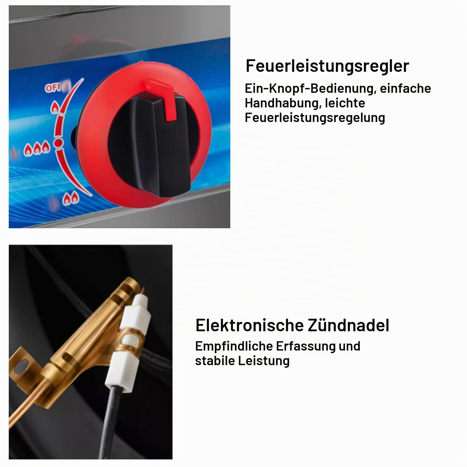 Niederdruck Gaskocher, Edelstahl-Propangasbrenner für den Gewerblichen Einsatz, Campingkocher Gas, Ohne Regler und Drahtschlauch