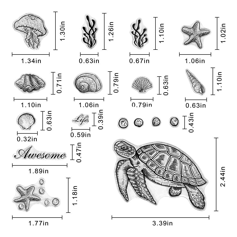 Sellos transparentes de goma de tortuga para hacer tarjetas, decoración y álbumes de fotos, álbum de fotos