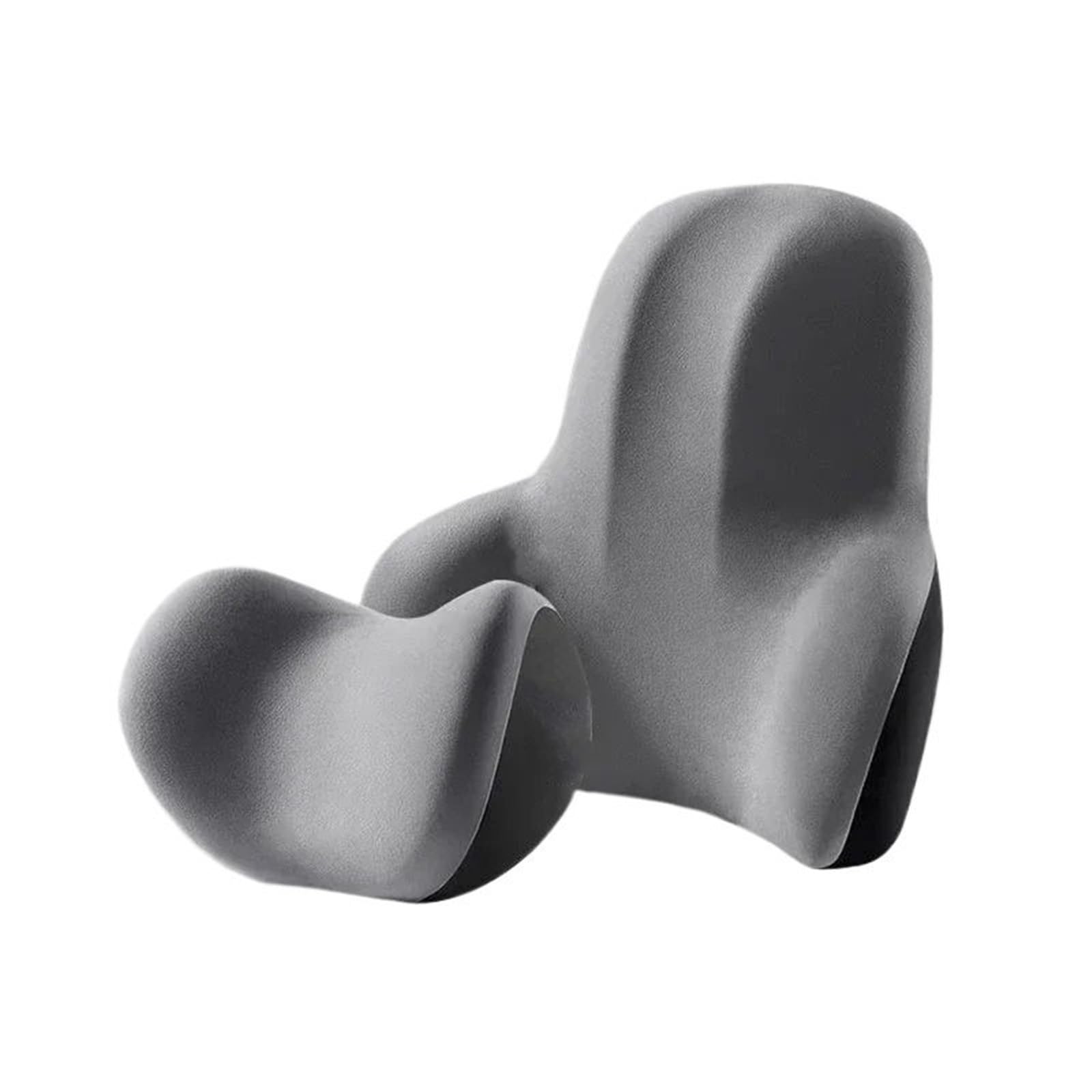 Cuscino Poggiatesta Auto Cuscino per il collo in memory foam per auto, cuscino per schienale lombare, cuscino lombare(Grey Set)