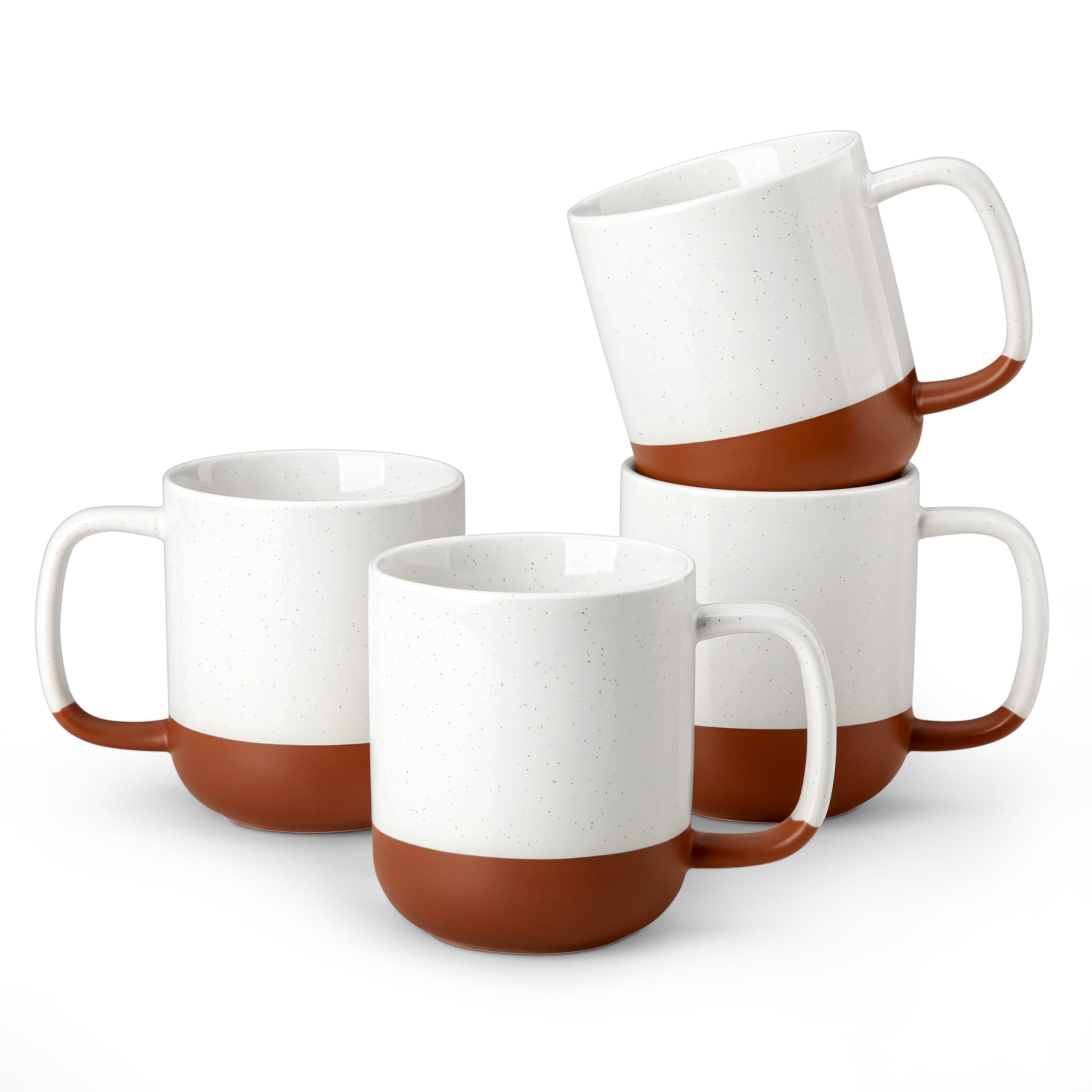 MALACASA Ceramic Coffee Mugs Set of 4 16oz Coffee Cups Modern Farmhouse Mugs for Coffee Latte Tea Hot