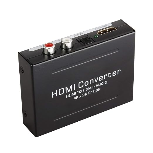 RuhZa 4K x 2K HDMI Audio Extractor and Video Converter - SPDIF/Optical RCA (L/R) 3D Stereo for PS3, Xbox, HD DVD, PS4, Sky HD, Blu-ray Home Theater