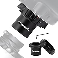 Vista 10 de Astromania T2 T Ring y adaptador de cámara de telescopio M42 T-Mount, anillo T para cámara Nikon SLR/DSLR con bayoneta F y adaptador T de 1,25