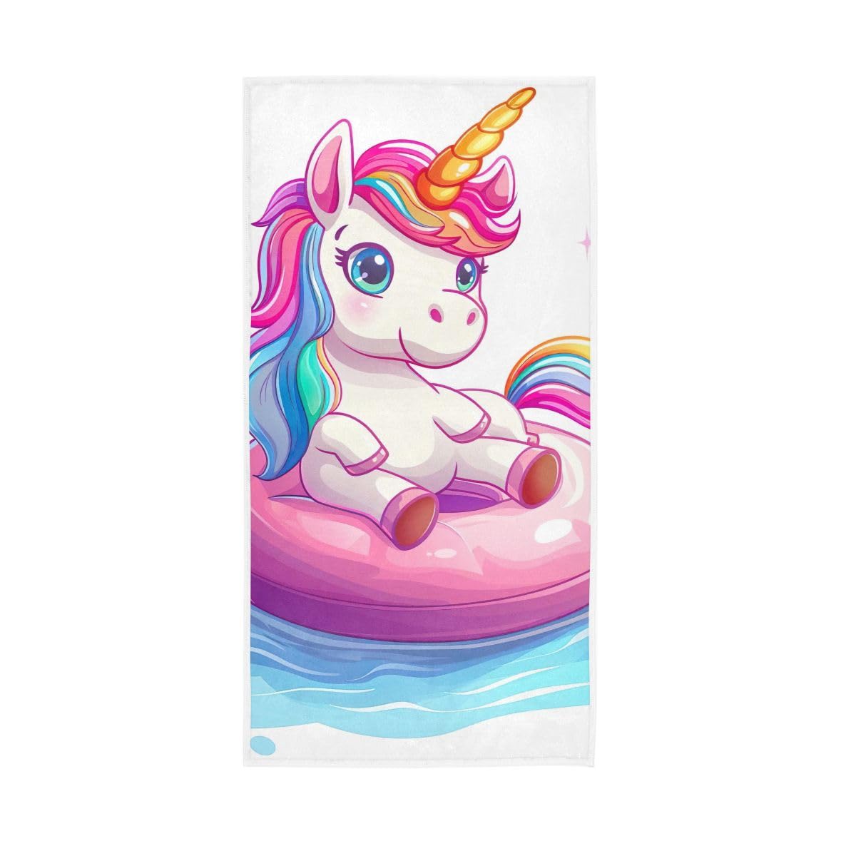 HUYGD Cute Swimming Unicorn Hand Towel Soft Washcloths Shower Towels 15 x 30 Inch
