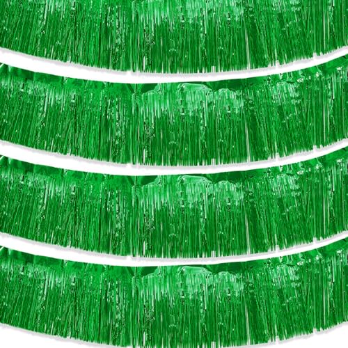 Image of Green Parade Float Fringe, Fringe Banners,Green Fringe Garland,For Parade Float Decorations,Graduation Ceremony Decorations Festival Celebration,11.8 in x 9.8 ft,4 pack