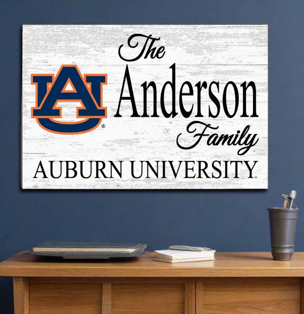 Auburn University Name Sign Solid Wood for Auburn Tigers Family, Fans, Alumni, Students or Graduation (Auburn Name Sign)