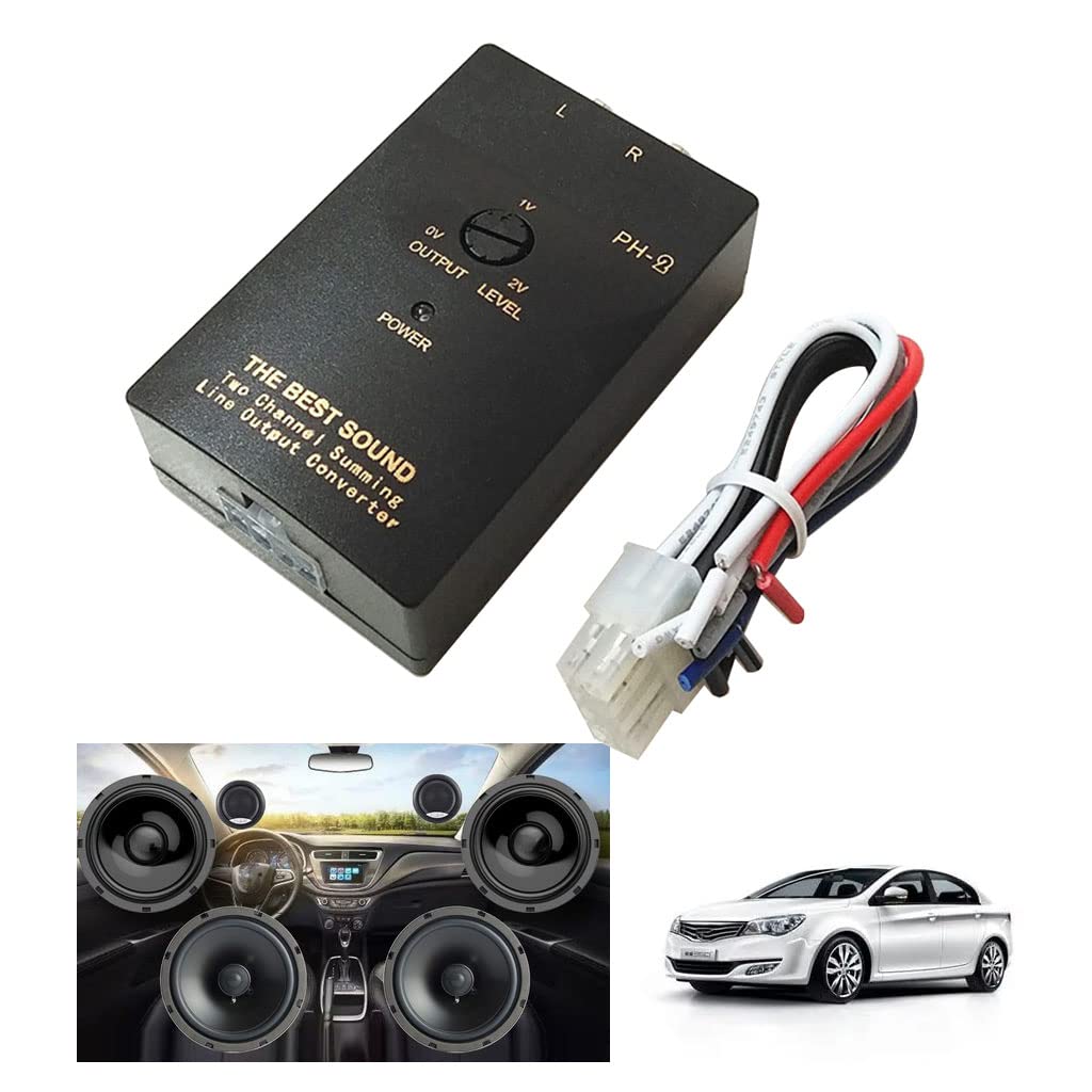 MAJIAOFANG Auto Part Car Stereo-RCA Wire High to Low Line Control Output Impedance Converter Adapter Wire PH-2