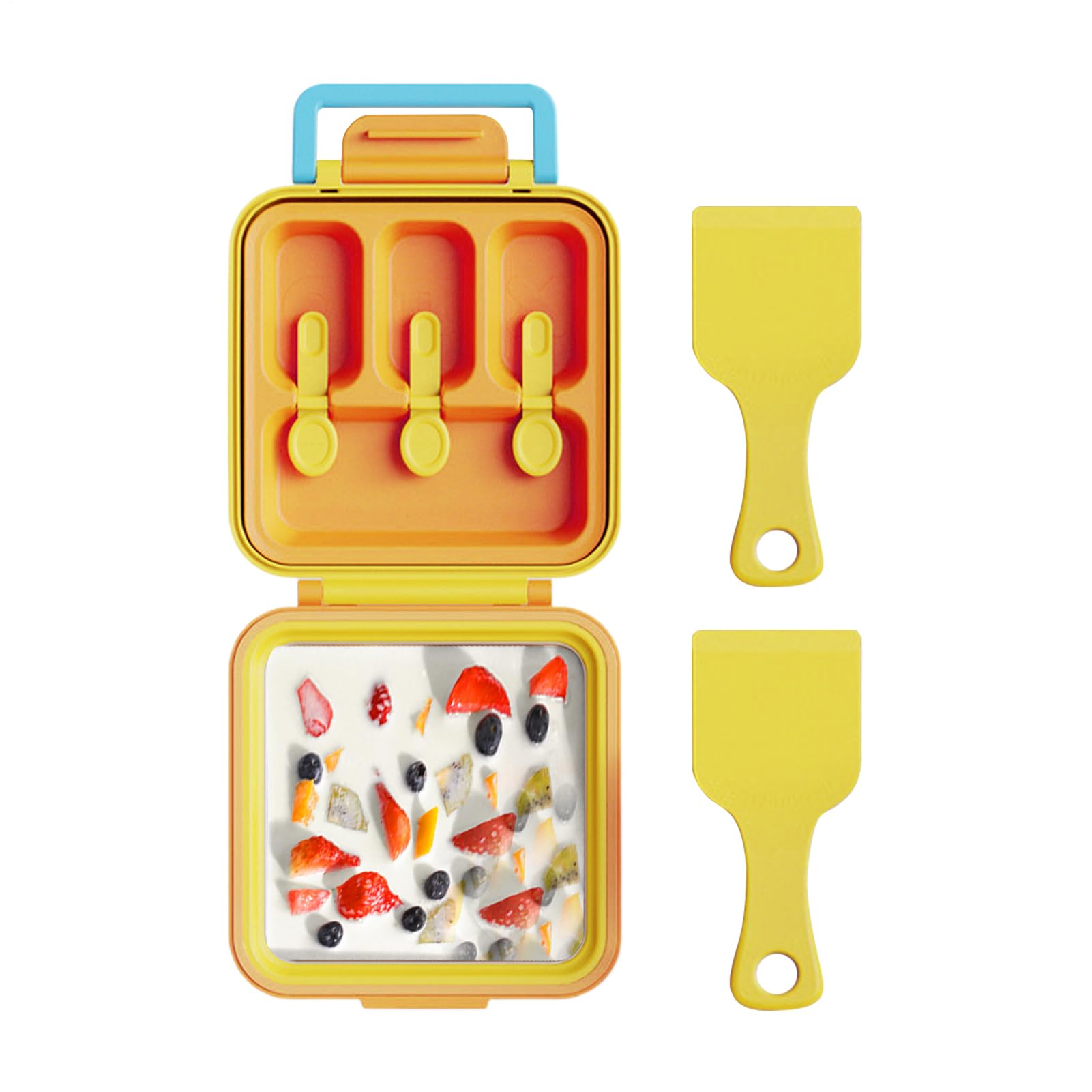 Moldes para Helados de Hielo Máquina Reutilizable 2 en 1 Para Yogur | Herramienta de Repostería con Desmolde Fácil, Bandeja para Rollos de Yogur que Ahorra Espacio para Meriendas Caseras
