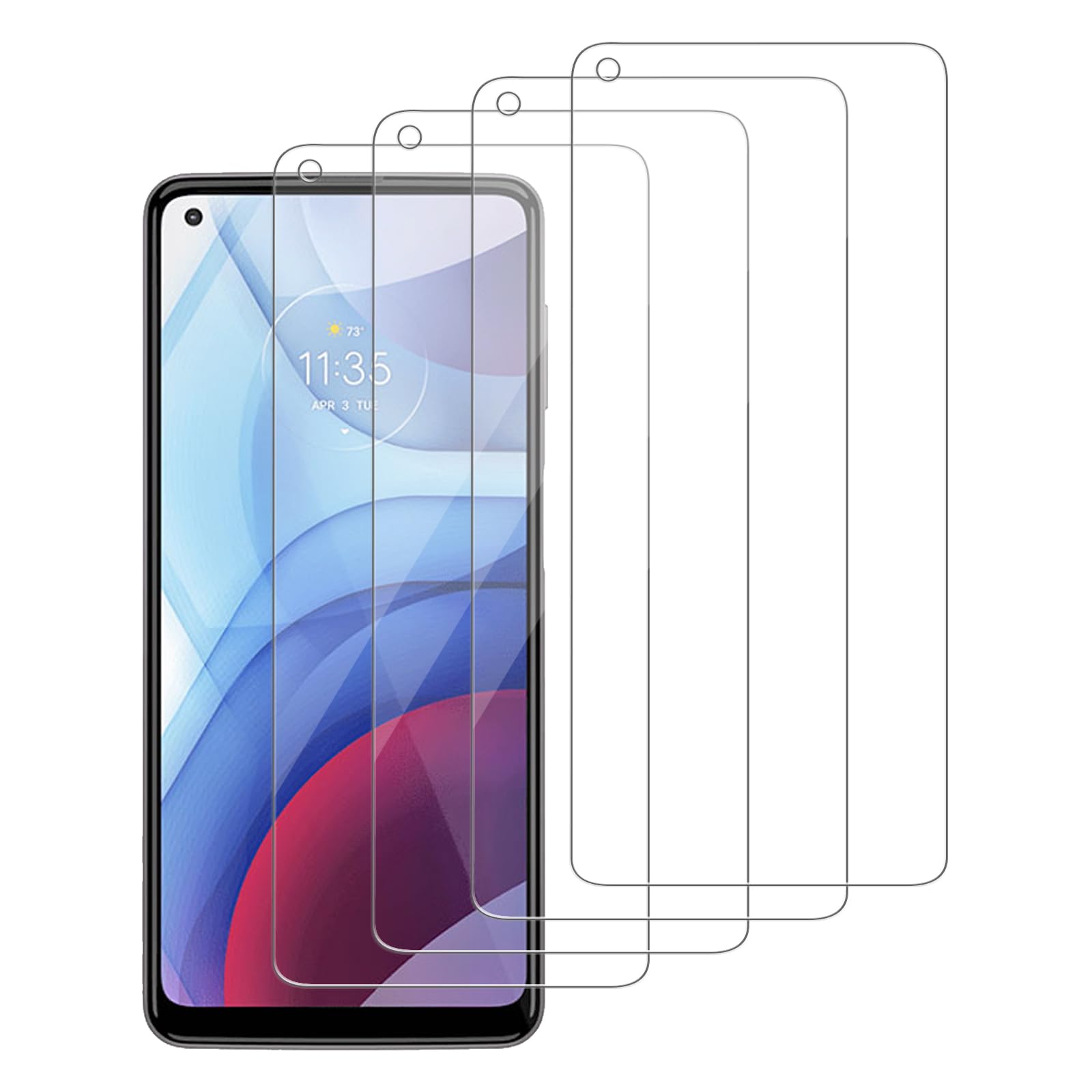 iCsapr 4 Pack Glass Screen Protector Compatible for Motorola Moto G Power (2021) / XT2117 [9H Hardness]-HD Screen Tempered Glass, Scratch Resistant,