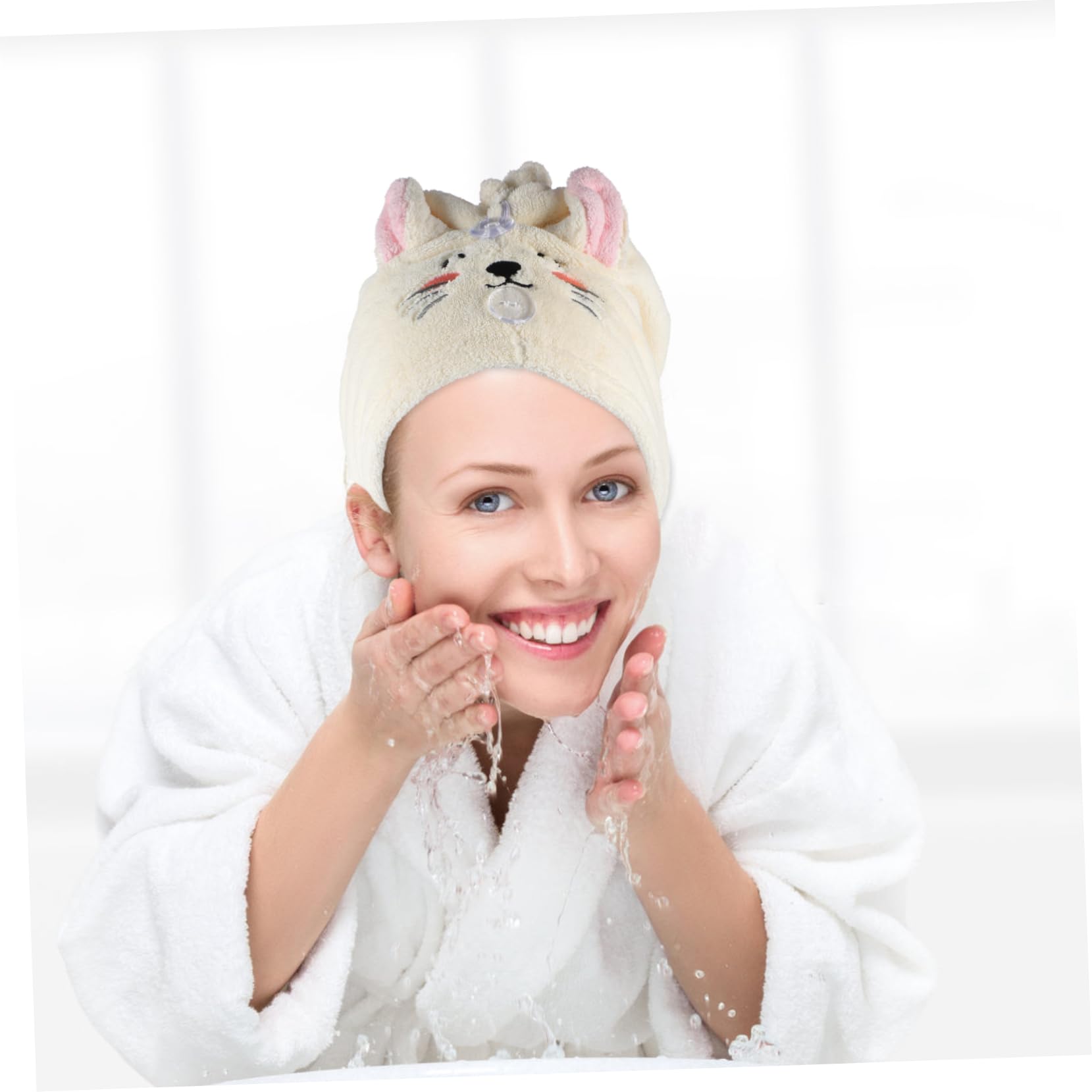 Hemobllo 3 pezzi Asciugamani per Microfibra Turbante Asciugatura Rapida Frizz Colori Carini e Design Cartone per e Ragazze per Sport