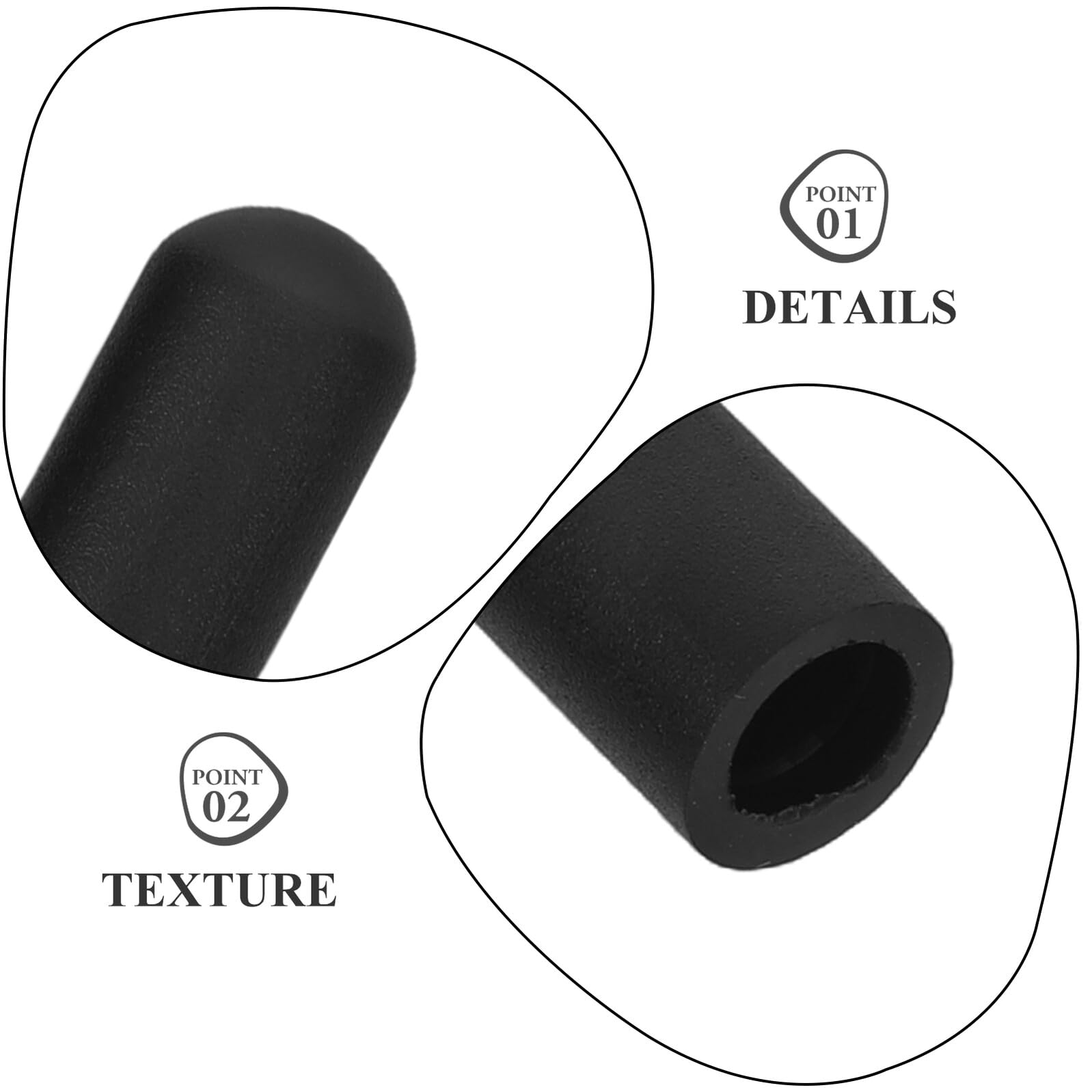 Yardwe 20pezzi Punte in Silicone Nero per Sordina per Bacchette di Coperture per Esercizi Silenziosi per Batteria Smorzatori di Ricambio per Bacchette Foro