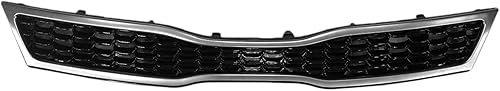 2015-2017 Kia Rio Front Grille Hatchback Mate-Black Con Chrome Surround Hecho de PP Partslink plástico KI1200197