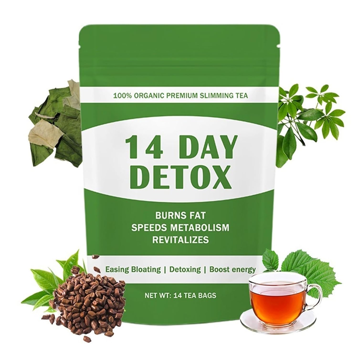 14 Day Detox Tea - Natural Herbal Cleanse Tea For Body Refresh & Metabolism Support(2PCS)
