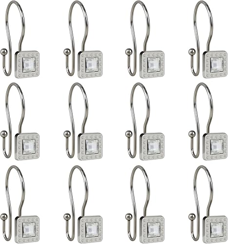 Miniatura 5 de Ganchos de ducha Anillos dobles para cortina de ducha para baño Ganchos resistentes a la corrosión para cortina de ducha o forro Anillos de