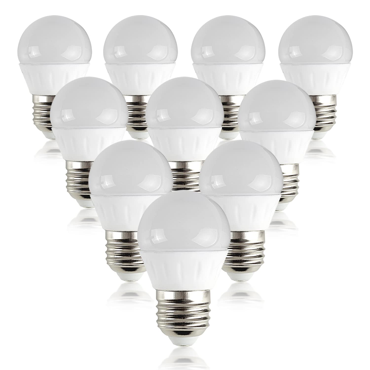 Valuelights White E27 Pack Of 10 4W Globe Warm Led Bulbs