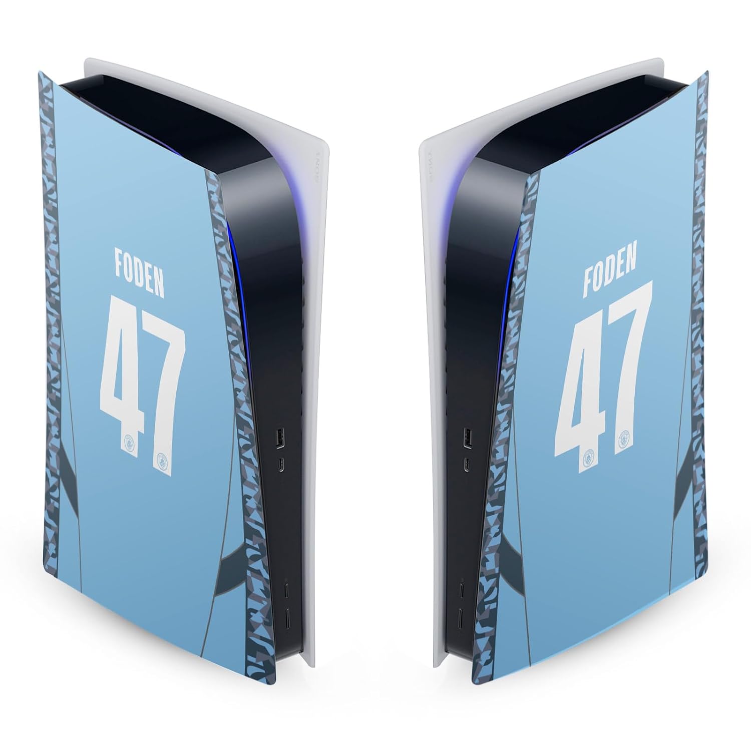 Head Case Designs Officially Licensed Manchester City Man City FC Phil Foden 2024/25 Players Home Kit Vinyl Faceplate Gaming Skin Decal Compatible With Sony PlayStation 5 PS5 Digital Edition Console