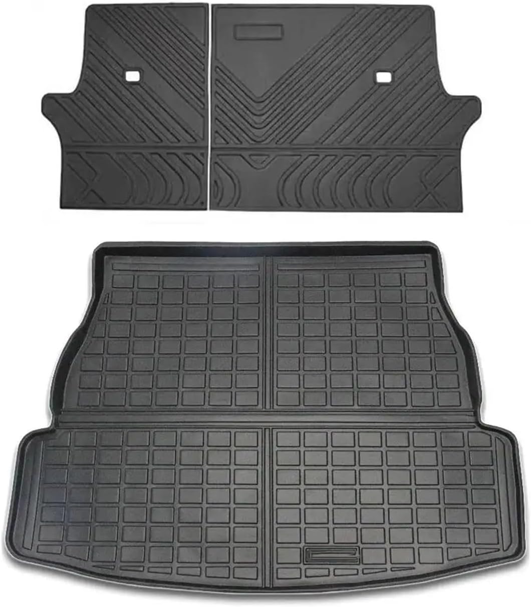 Car Floor Mat and Cargo Liner +Backrest Mat Compatible Compatible with 2020-2024 Toyota Rav4 Floor Mats Trunk Liners Back Seat Cover TPE Mat(Full Set LHD,Hybrid)