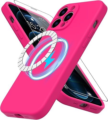 DEENAKIN Funda de silicona para iPhone 11 Pro Max con protector de pantalla - compatible con MagSafe - Funda para cámara - Funda magnética