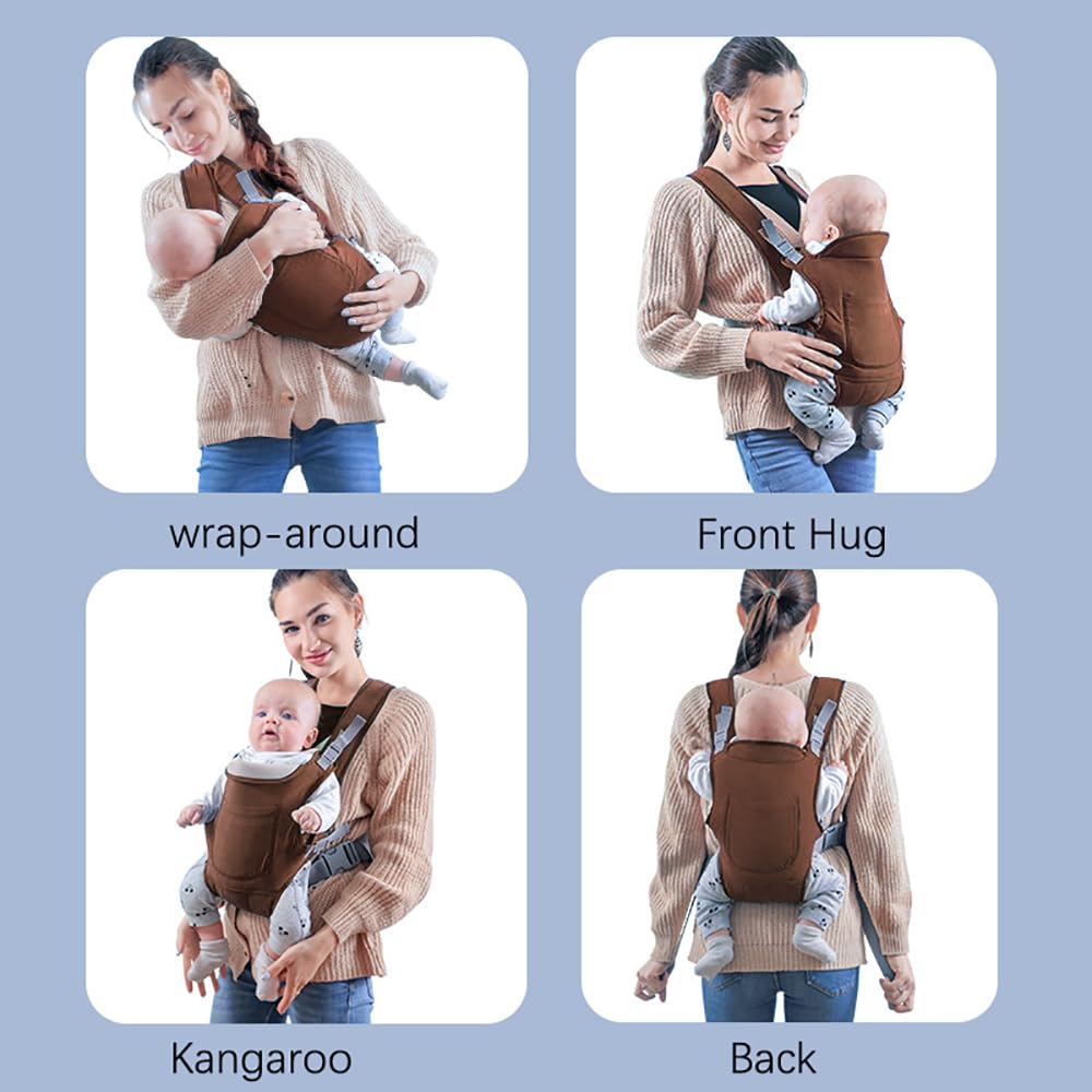 Marsupio Neonato,Marsupio Neonato 0-24 Mesi,Fascia Porta Bebe,Marsupio Neonati Ergonomico, Porta Bambino da 0-24 Mesi(Inferiore a 15kg) Puro Cotone Traspirante Leggero per Neonati