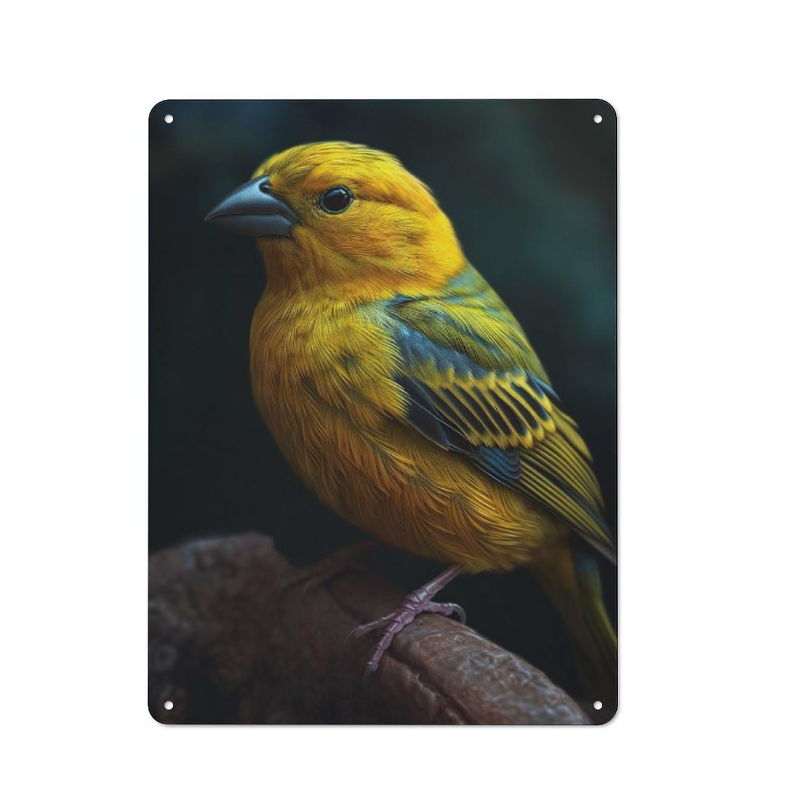 Vintage Colorful Canary Metal Wall Sign 40x30cm, Shed Wall Plaque for Garage, Workshop, Shed Or Utility Room