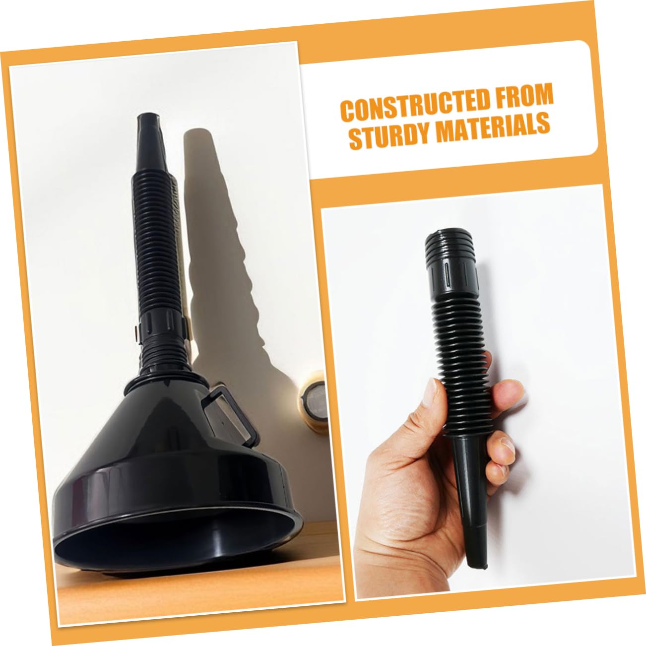 2piezas Embudo De Tubo y Malla Embudo De Llenado De Para Motocicletas y Automóviles Diseño De Boca Ancha Práctico Para Cambios Trasvase De Fluidos