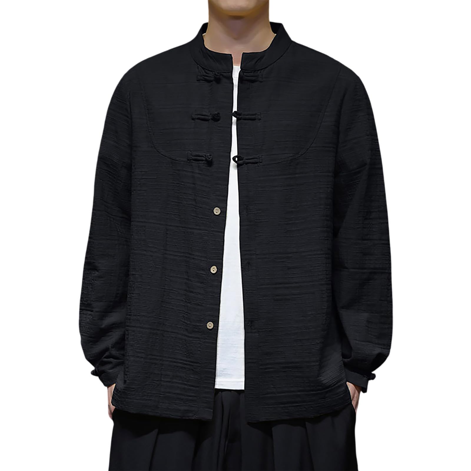 Herren Traditionelle Chinesische Kung Fu Kleidung Baumwolle Und Leinen Zen Meditation Tang Anzug Hanfu Jacke Mantel Kampfsportanzug Tai Chi Uniform For Herren Wing Chun Kleidung