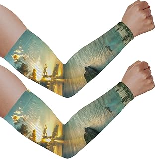 Mangas de braço com proteção solar UV para homens e mulheres, mangas de luz solar litorânea protegem os braços esportivos, mangas de braço com proteção solar e proteção UV, Litorâneo
