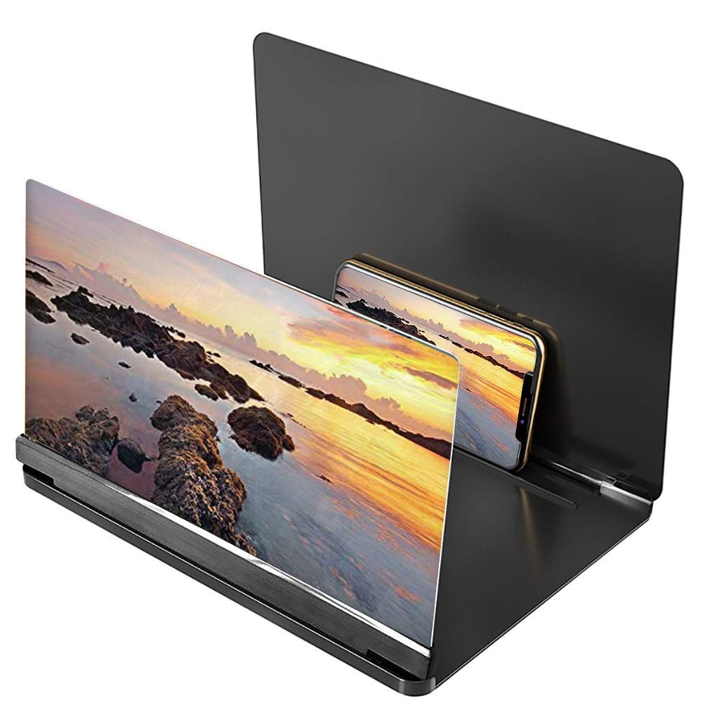 Cell Phone Screen Magnifier, Foldable Phone Stand Accessories With Screen Amplifier, Foldable Screen Amplifiers For Smart Phone, Compatible With All Smartphones (Color : Black-1, Size : 18in)-image-27