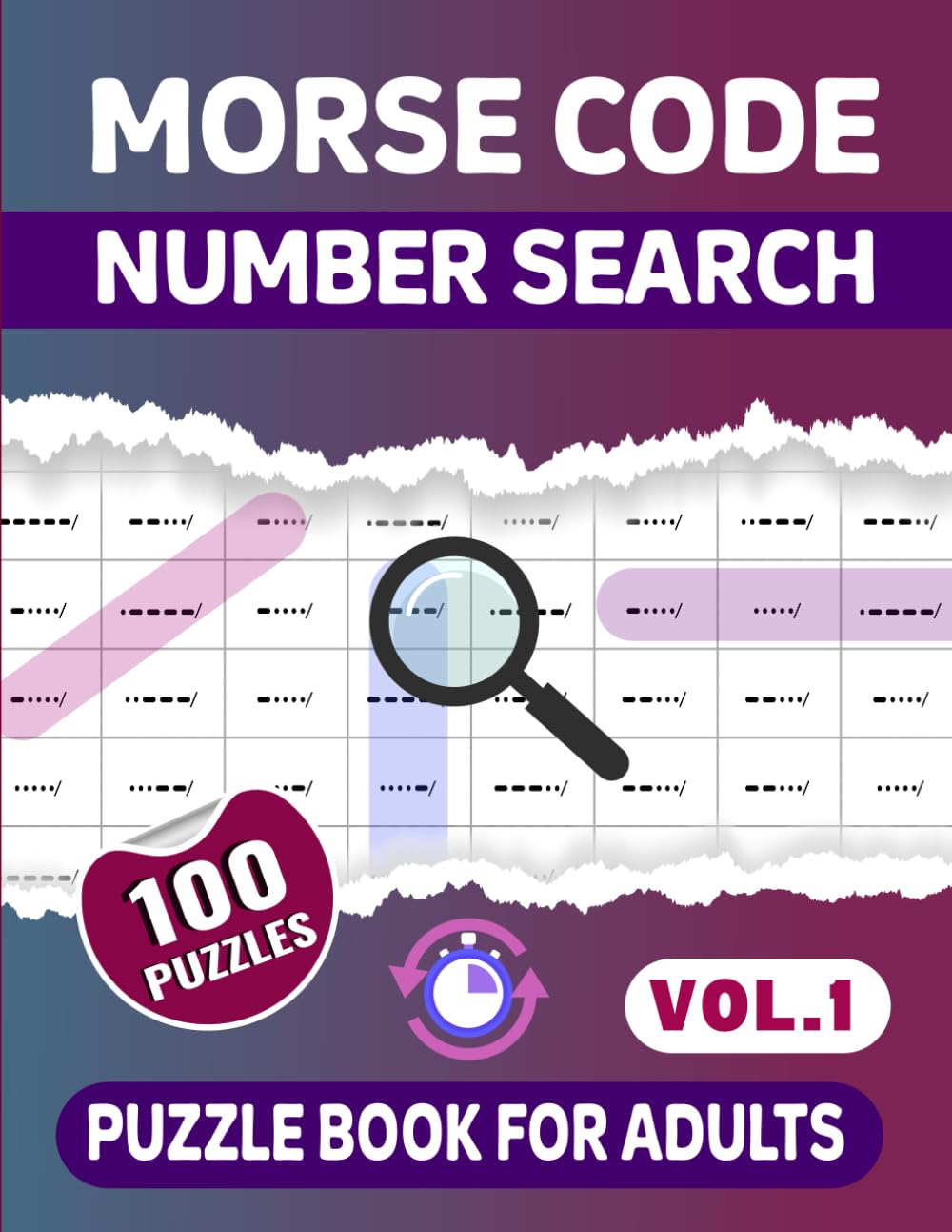 Morse Code Number Search Puzzle Book For Adults -Vol.1-
