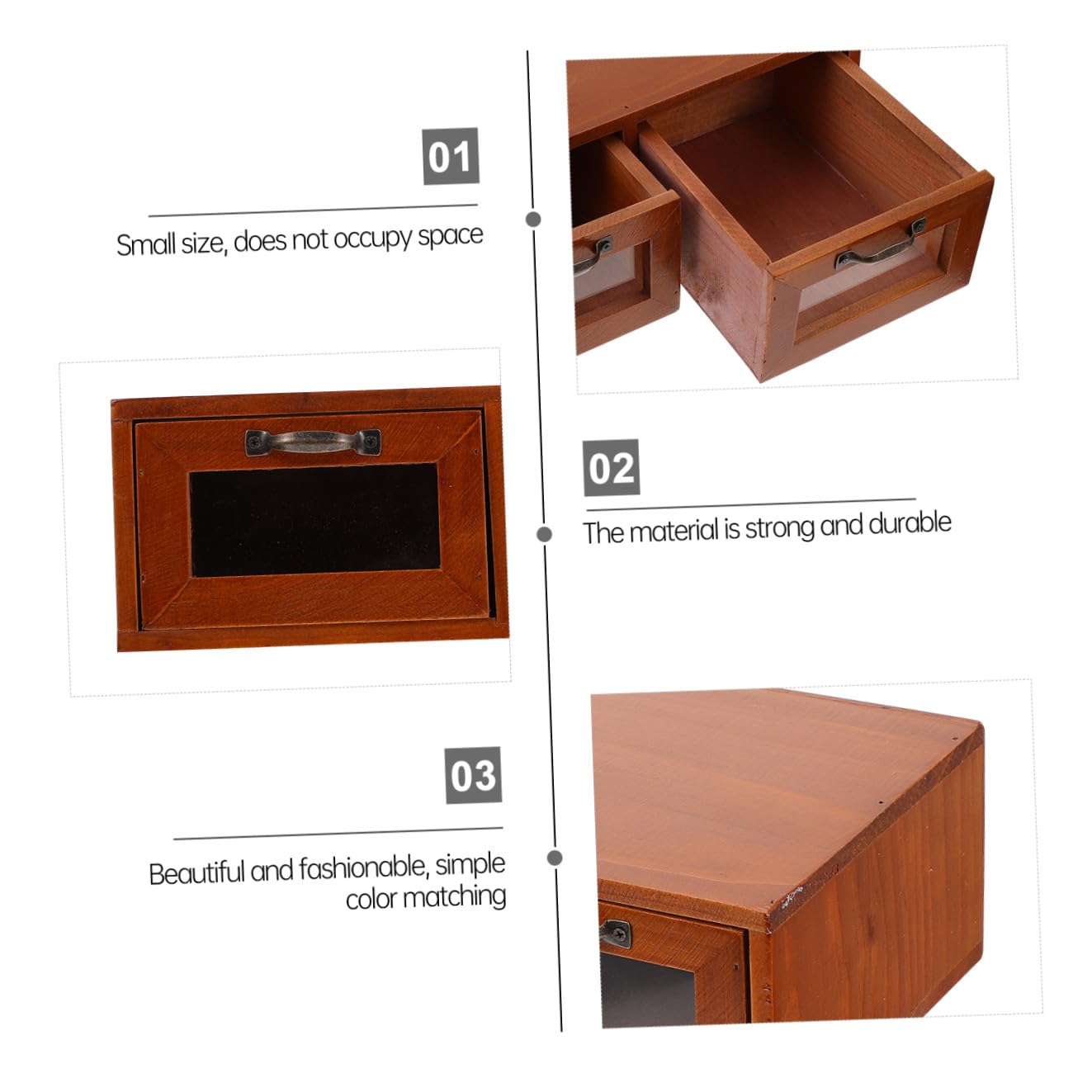 BESPORTBLE de en Marrón Sintético Pequeño para Tamaño Decoración para Práctico Elevador Monitor Cajón Organizador de Almacenamiento Material Oficina del Hogar