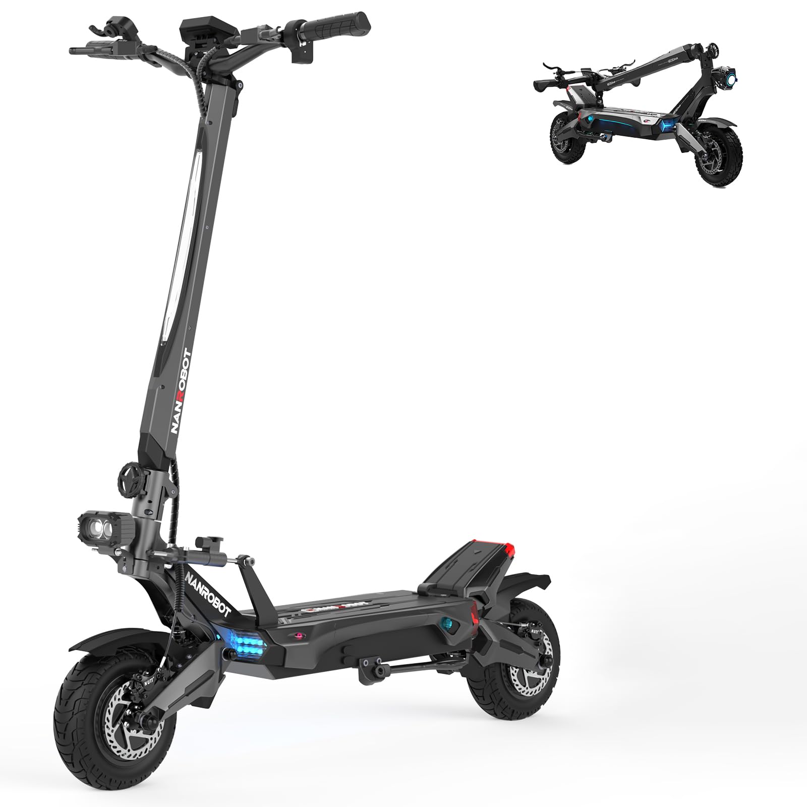 NANROBOT Electric Scooter Adults 50mph 3000W Dual Motor Fast E Scooter 80Miles Off Road Scooter Electric for Adults
