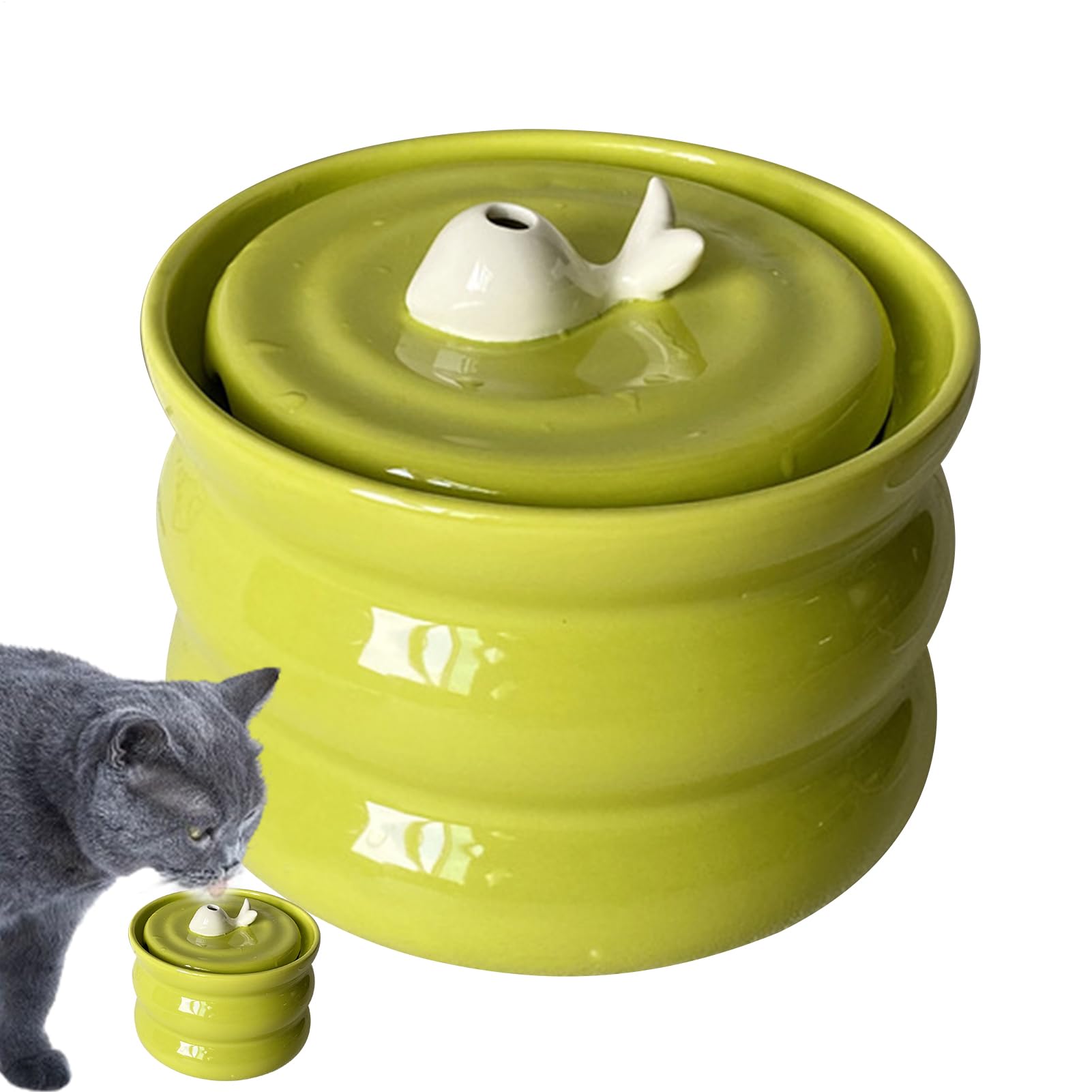 Fuente de agua para gatos - Fuentes para gatos | Beber a pilas - Fuente de | agua para gatos, máquina expendedora de cerámica con circulación para, sin mojada, cuenco para perros,