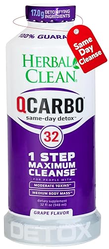 Herbal Clean - QCarbo32 Bebida desintoxicante el mismo día, uva (32 fl oz)