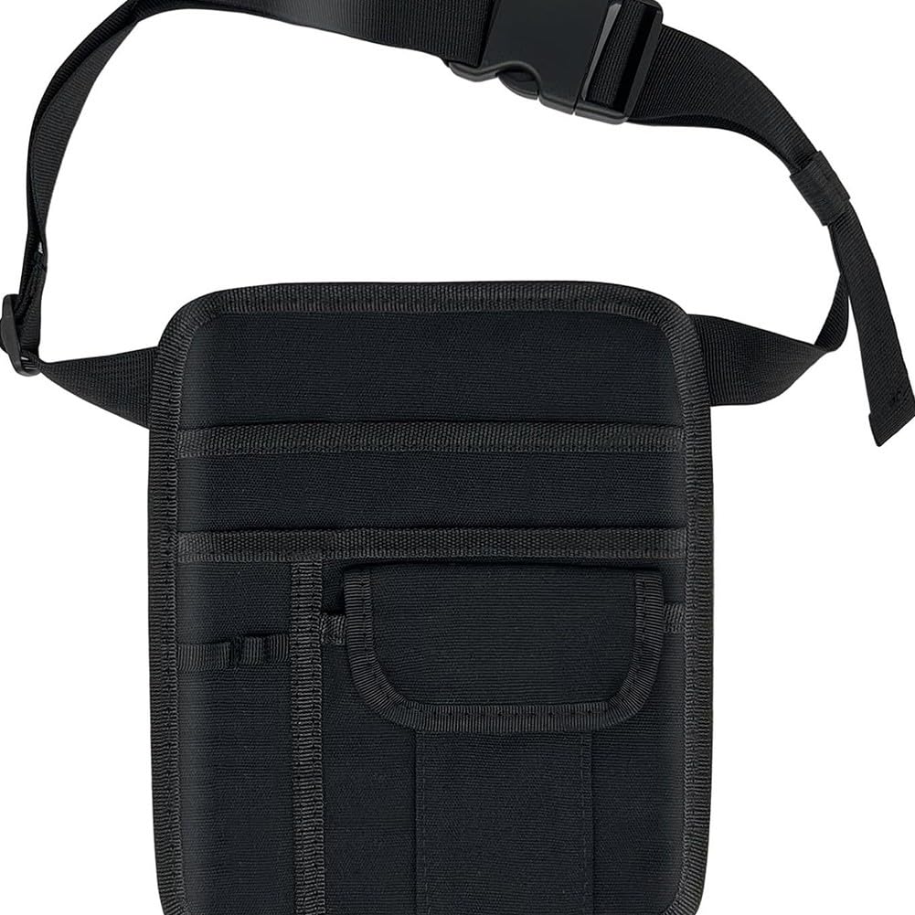 Riñonera de camarero 5 bolsillos, delantal ajustable nailon negro