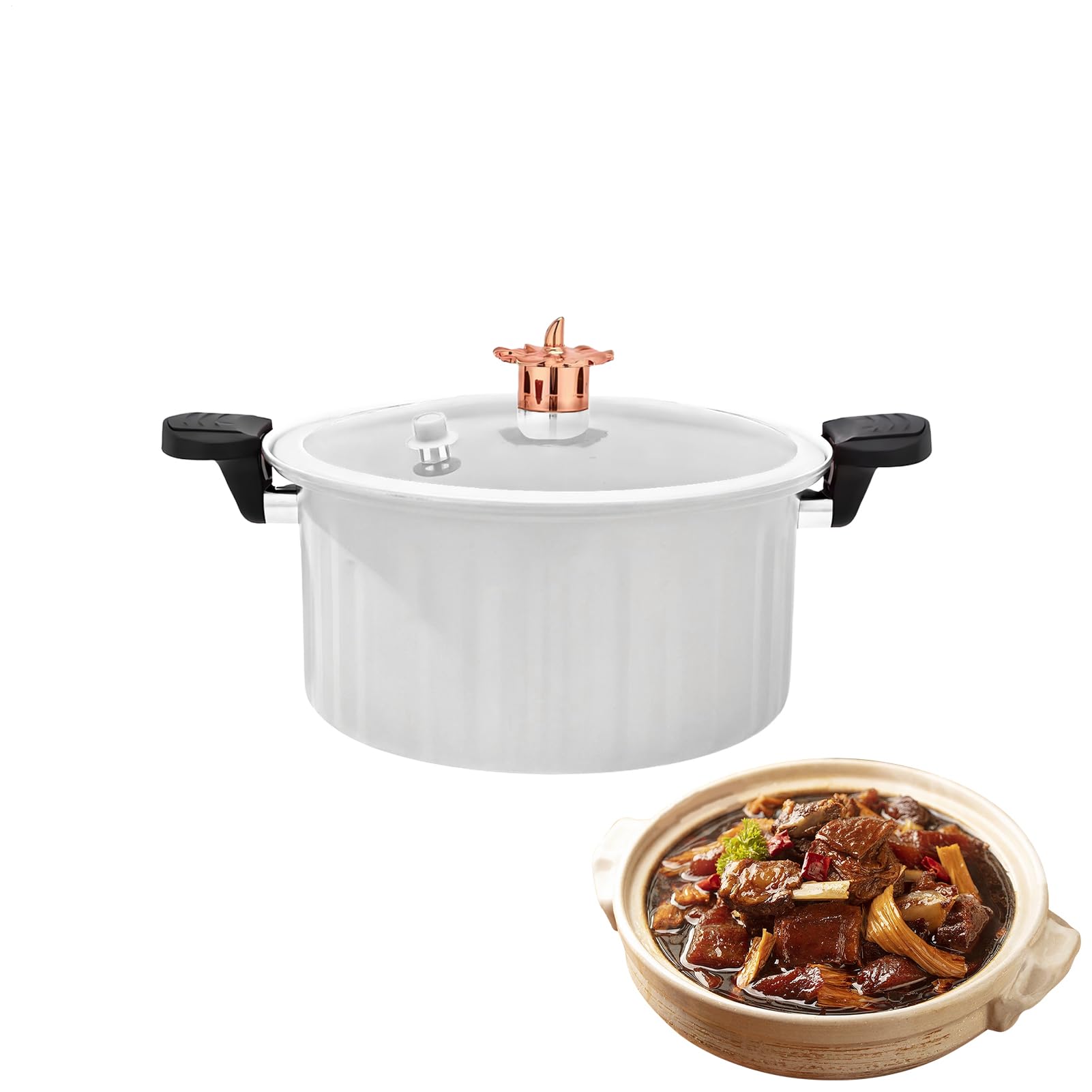Casserole antiadhésive en acier inoxydable avec poignée fixe
