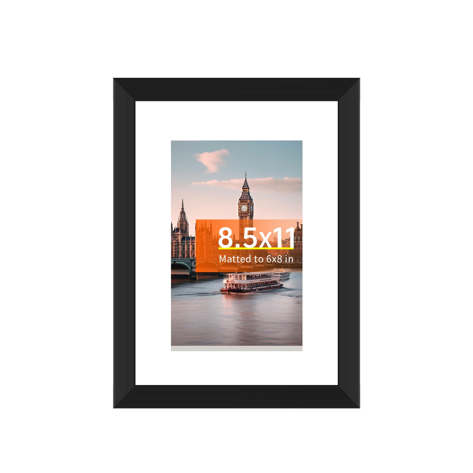 Arrow king 11x14 Black Picture Frame, Display Pictures 8x10 with Mat or 11x14 Without Mat, Wall or Tabletop Display with Stand, 1 Pack — view 9