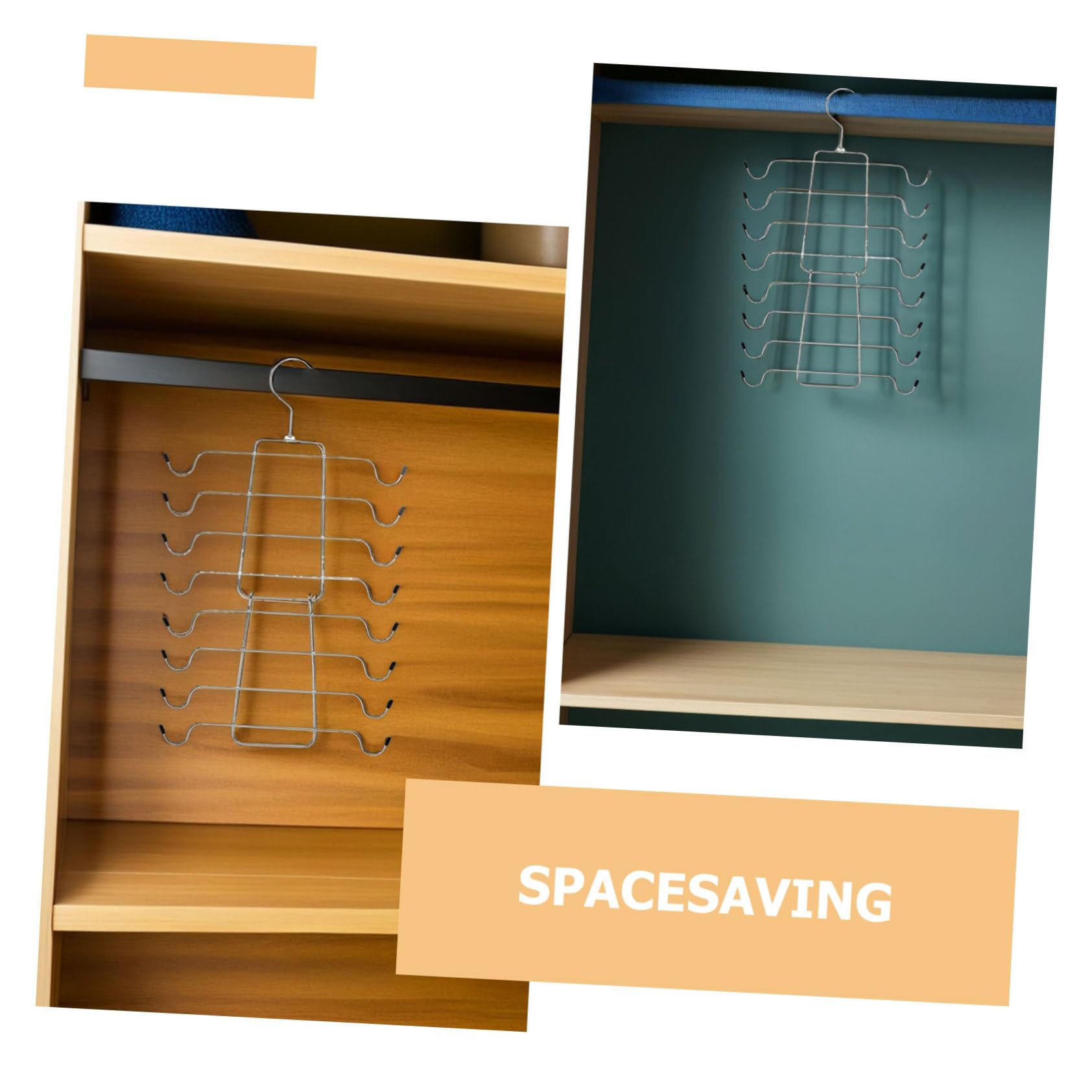 LABRIMP 4 Stück Platzsparende Faltbare Metall-BH-aufbewahrungshänger mit Drehbarem Haken Robuster Bügel für BHS Tanktops Camisoles und Badeanzüge Eleganter Silberner Schrank-Organizer