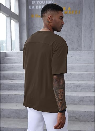 Miniatura 5 de YawYews Camisetas atléticas de moda para hombre, de manga corta, casual, lisas, holgadas, para entrenamiento, gimnasio, ropa de calle