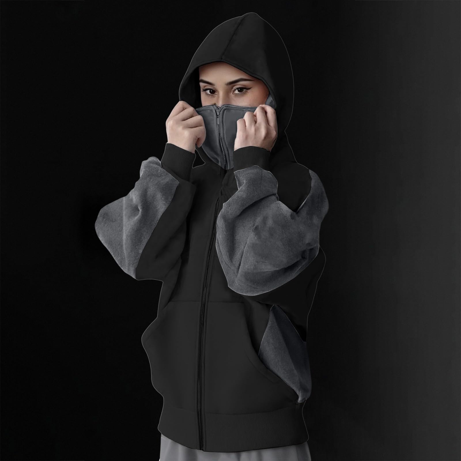 Cagoule unisexe avec fermeture éclair intégrale