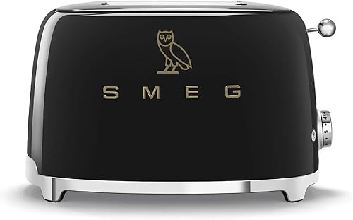 Miniatura 3 de Smeg Tostadora de 2 rebanadas, acero inoxidable, colección OVO, tostadora de dos rebanadas con 6 ajustes preestablecidos y bandeja extraíble para