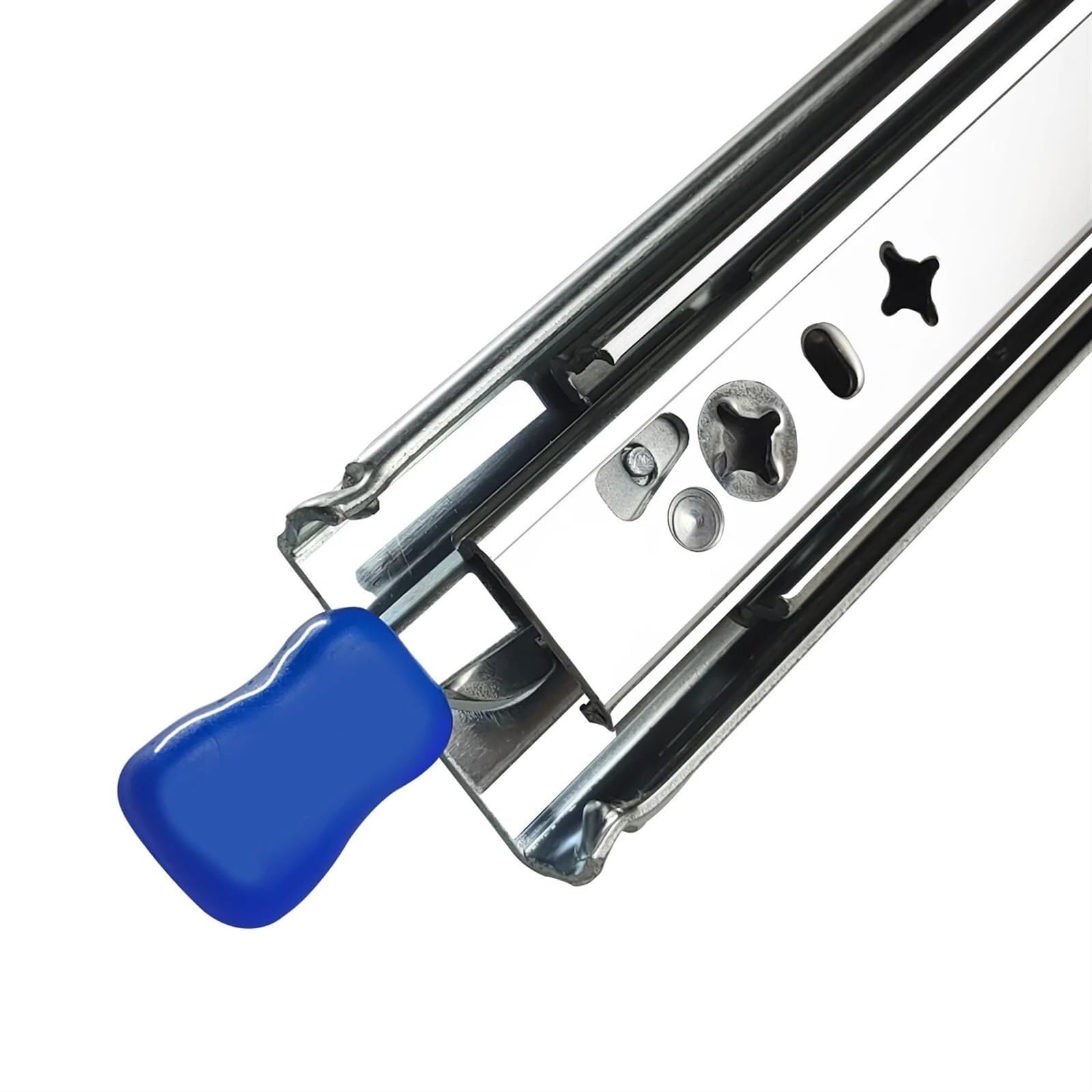 Drawer Runners 53mm Heavy Duty Drawer Slide with Lock-in and Lock-Out,10-60in 3-Fold Guide Rail,256LBS Full Extension Ball Bearing(with Lock,20inch(500mm))