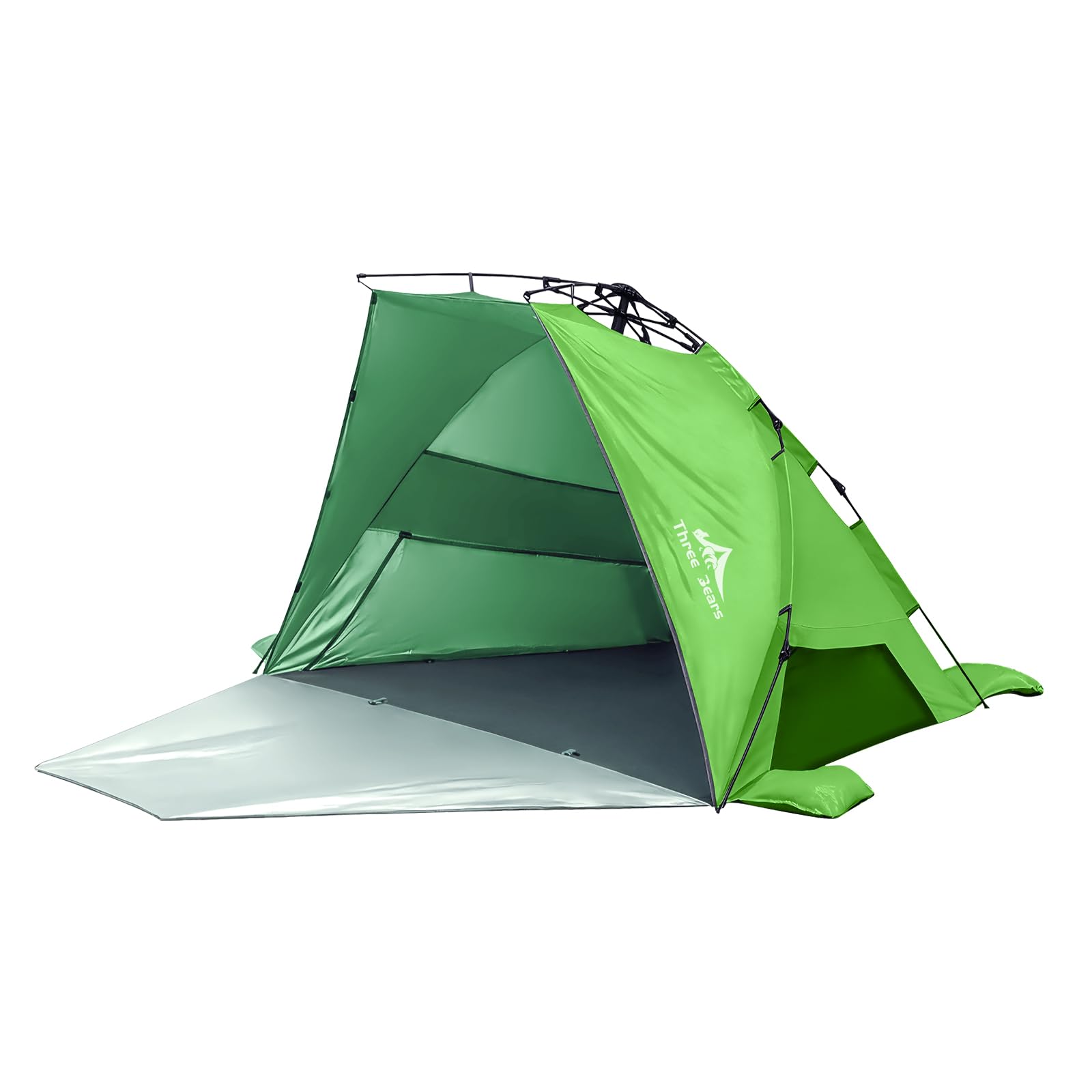Three Bears Pop-Up-Strandzelt – UV-Schutz LSF 50+, leichte und tragbare Cabana für 3–4 Personen, einfach aufzubauender Sonnenschutz