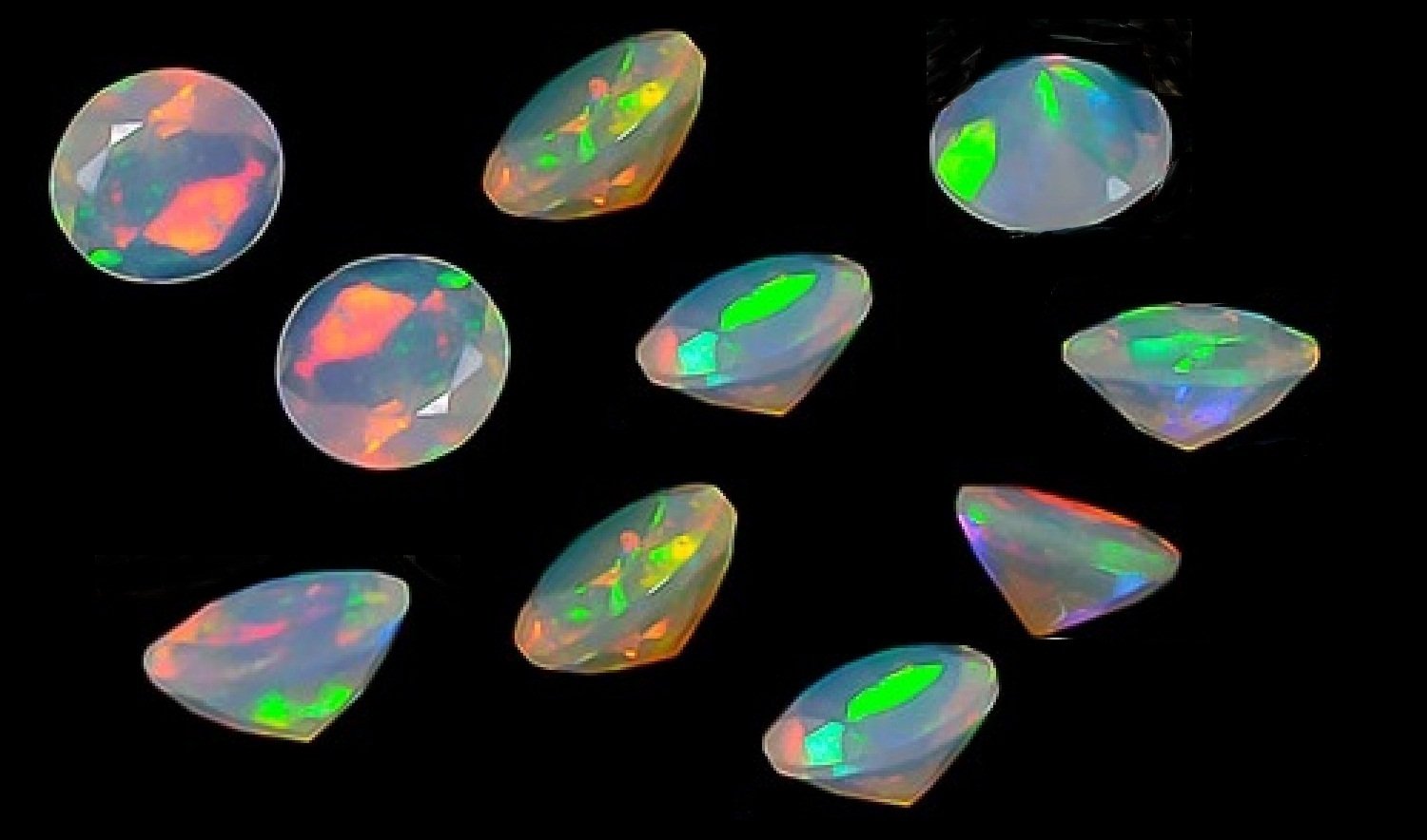 Opale d'Éthiopie facettée 4 mm de qualité gemme pour joaillerie artisanale lot de 10