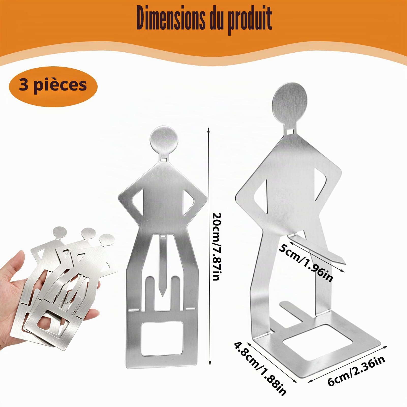 3 Supports à saucisses de Barbecue en Acier Inoxydable – Accessoires Amusants et Originaux pour grillades, fêtes d’Anniversaire, Repas en Famille, Pique-niques et Camping en Plein air