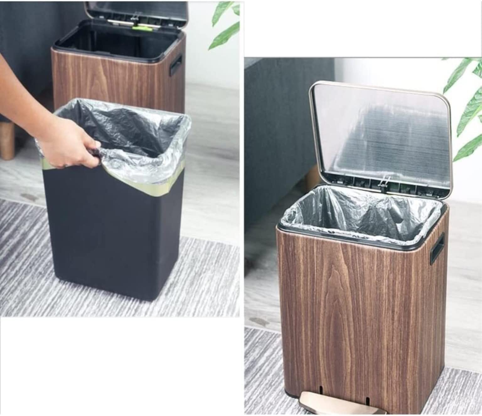 Kosz na Śmieci Sypialni Domowy Kosz Na Śmieci Salon Kosz Na Śmieci Z Pokrywką Sypialnia Pedał Kosze Na Śmieci Łazienka Kosz na Śmieci Biura (Color : D, Size : 26.5 * 22 * 36.5cm)