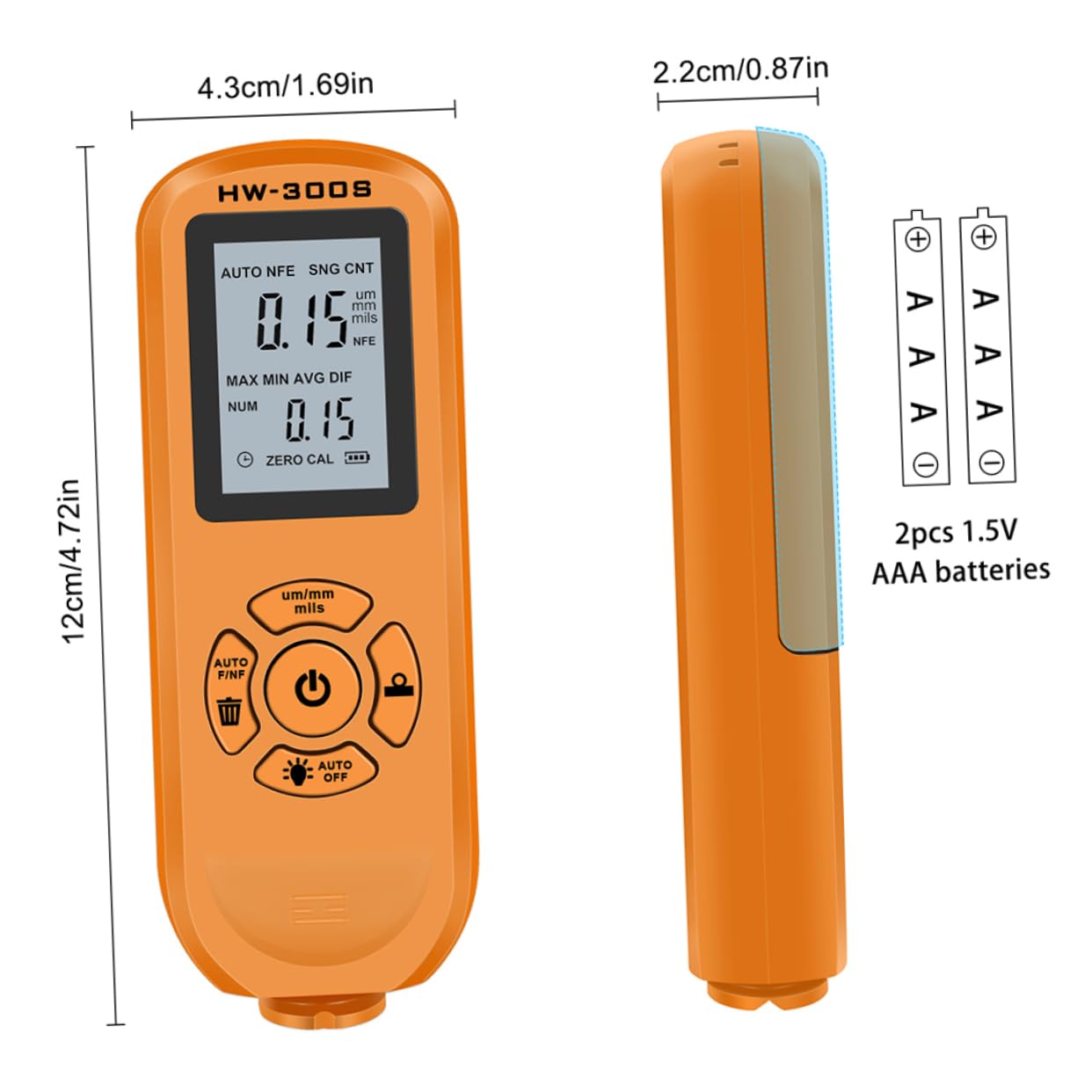 FUNOMOCYA 1 Set Thickness Gauge Automotive Paint Thickness Checker Car Coated Tester Car Coated Thickness Tester Car Coated Gauge Car Thickness Tester Car Coating Tester