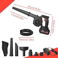 LPQKCcY 2-in-1 Elektromos Lombfúvó és Porszívó Akkumulátorral Töltővel 7