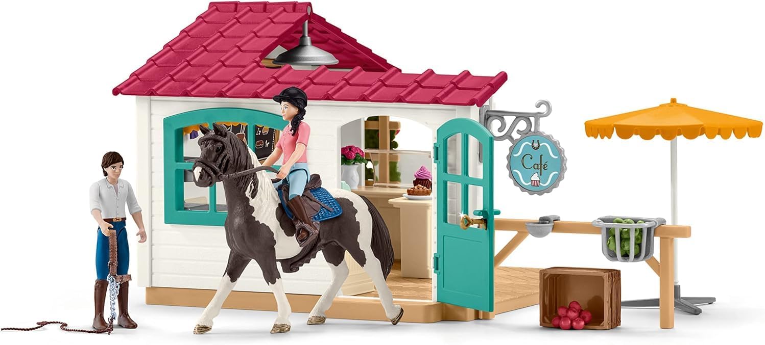 Schleich Horse Club - Rider Café, 97 Piece Playset with 1 x Horses, Collectible Animal Toys and Horse Riding Figurines for Children Ages 5+