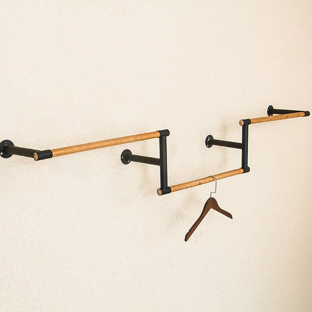 HPTHLY Wall Mounted Clothes Rack,3 Section Garment Rack, Clothing Display Rack,Hanger Storage Rack (290Cm)