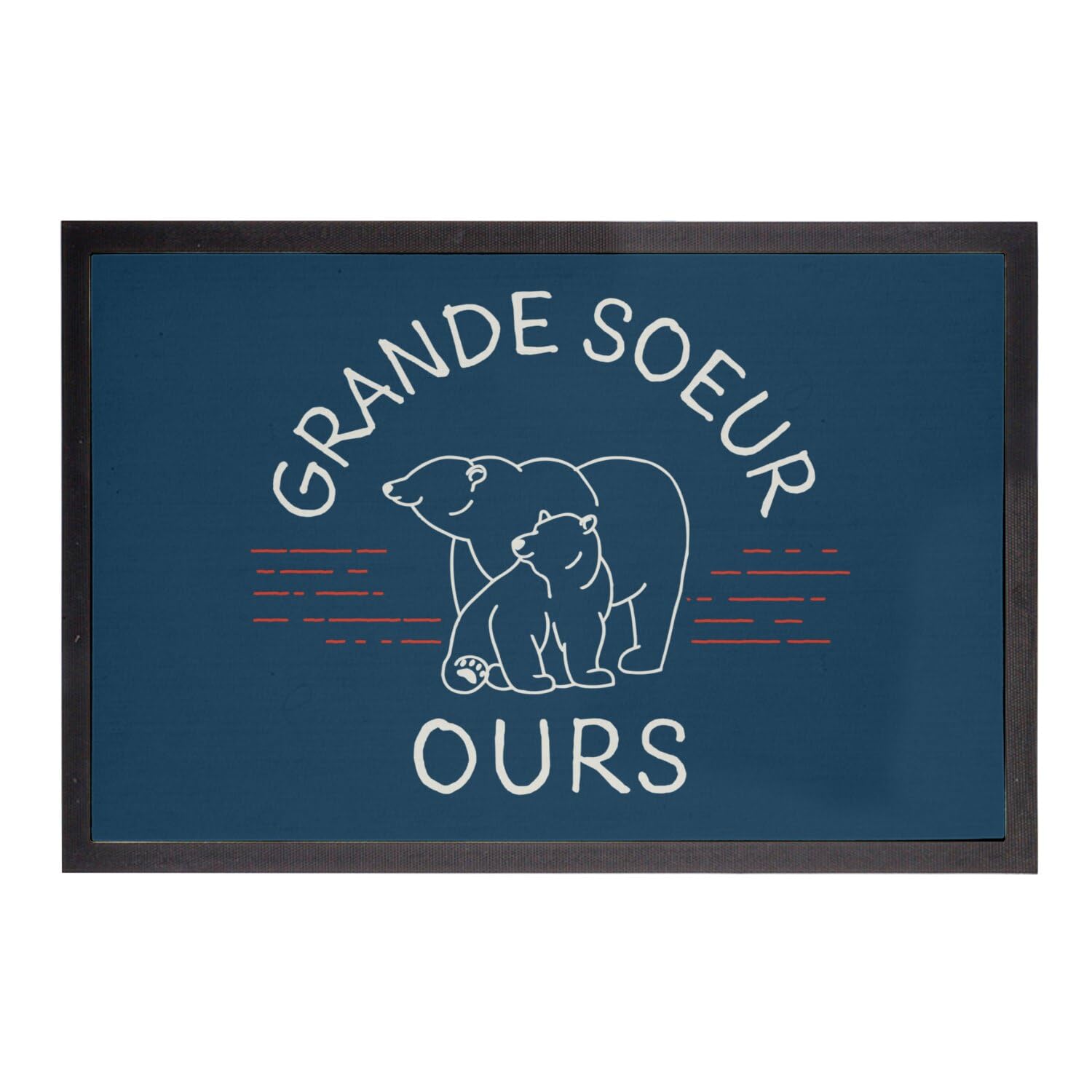 Paillasson bleu grande soeur ours tapis famille polaire pour la maison