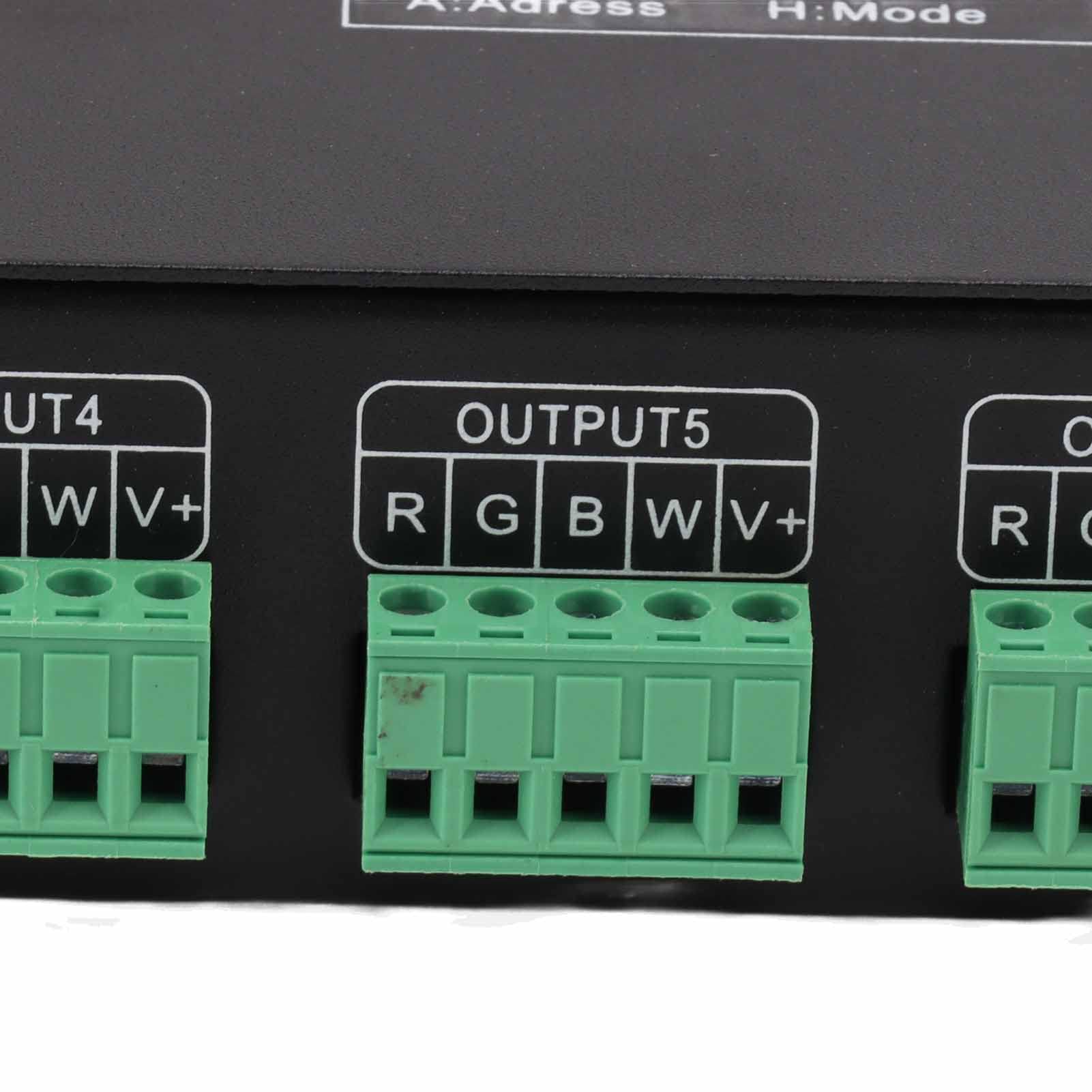 Decodificador DMX 24 canales, controlador LED RGBW DC5-24V, decodificador LED con atenuaci¨®n y pantalla digital para barras de escenario, regulador voltaje constante